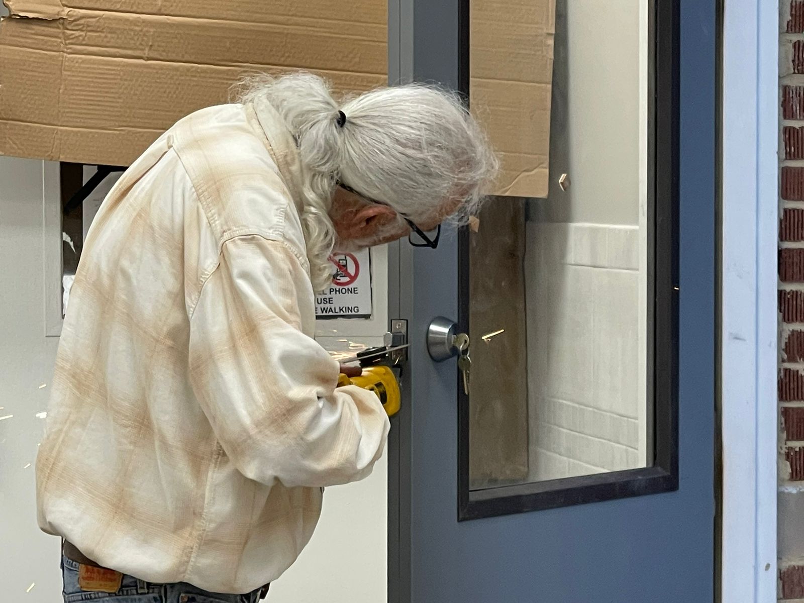 Frank working on a door for Commercial Door Installations