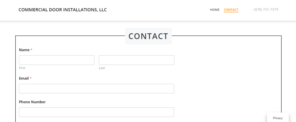 Utilizing a Contact Form, on Commercial Door Installations